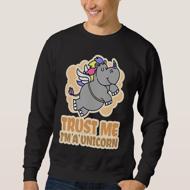 Moletom Rinoceronte & Confie em Mim Eu Sou um Unicórnio (Frente)