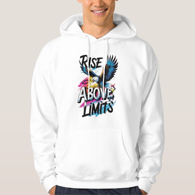 Moletom Rise Above Limits – Inspirational Typography Tee  (Frente)