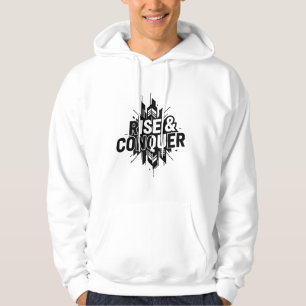Moletom Rise & Conquer - Desi geométrico preto-e-branco