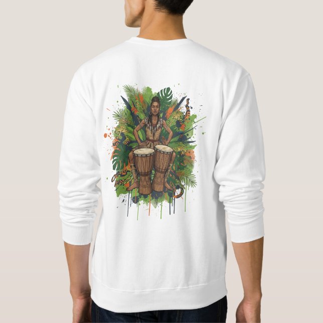 Moletom Ritmo da Selva - Arte Afro Moderna com Tribal (Verso)