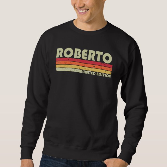 Moletom ROBERTO Gift Name Personalised Funny Retro Vintage (Frente)