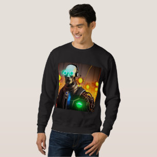 Moletom Robô 2 homens camisola preta