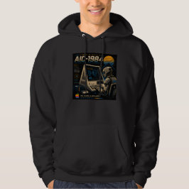 Moletom Robô de IA Futurista Retro Computador Vaporwave Ne