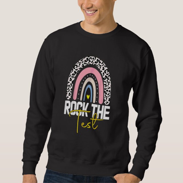 Moletom Rock The Test Day Teacher Testing Day Rainbow (Frente)