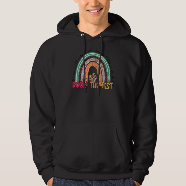 Moletom Rock The Test Day Teacher Testing Day Rainbow (Frente)