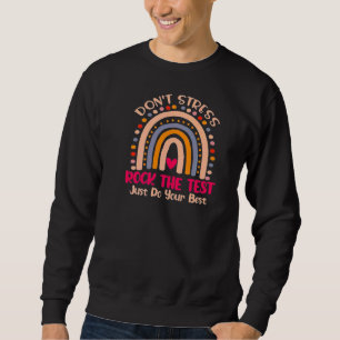 Moletom Rock The Test Day Teacher Testing Day Rainbow
