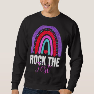 Moletom Rock The Test Day Teacher Testing Day Rainbow