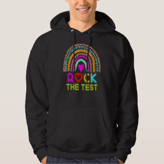 Moletom Rock The Test Day Teacher Testing Day Rainbow Teac