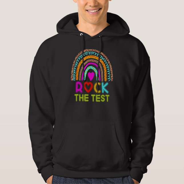 Moletom Rock The Test Day Teacher Testing Day Rainbow Teac (Frente)