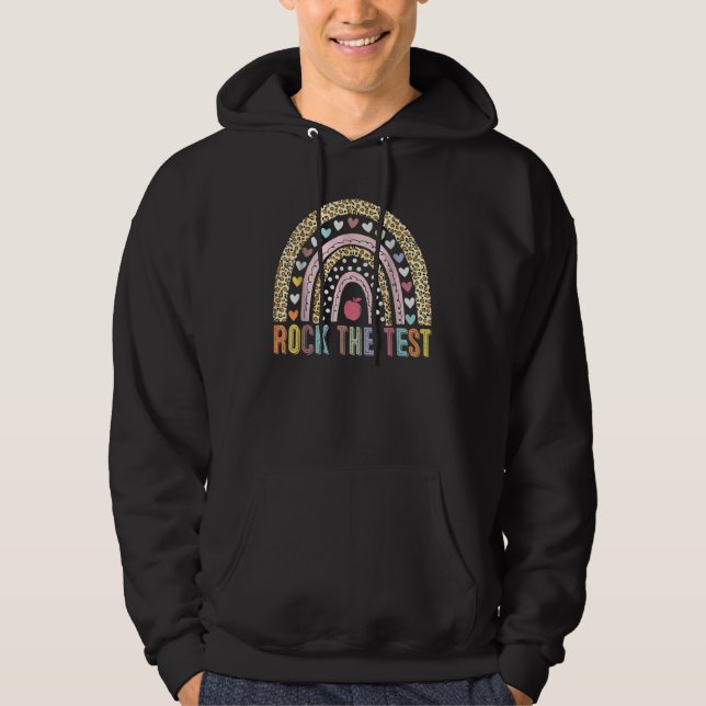 Moletom Rock The Test Teacher Day Testing Day Rainbow (Frente)