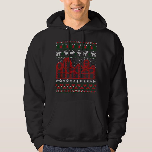 Moletom Roller Coaster Scene Ugly Christmas Sweater (Frente)
