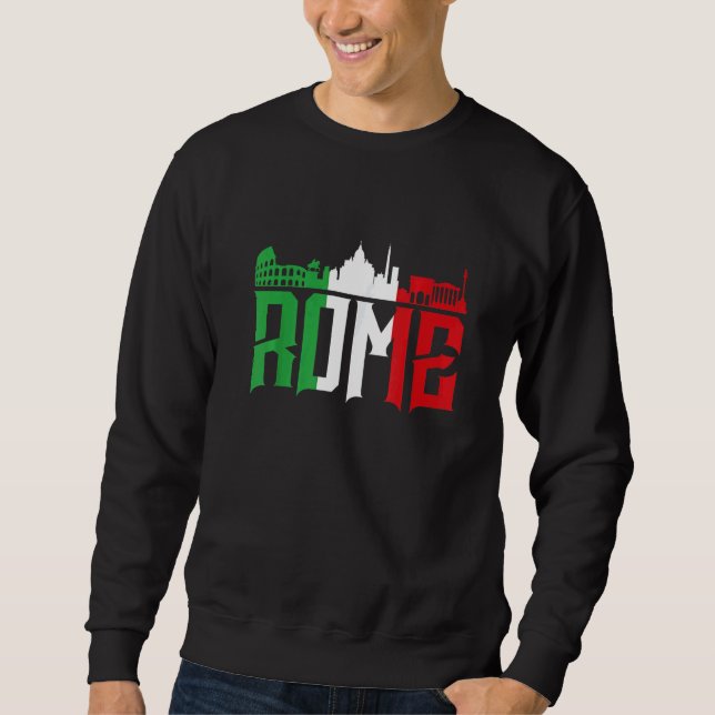 Moletom Rome Skyline   Italy    For All Italians (Frente)