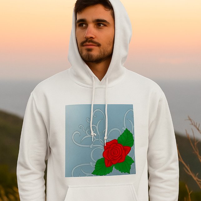 Moletom Rosa vermelha Mens Hoodie (Criador carregado)