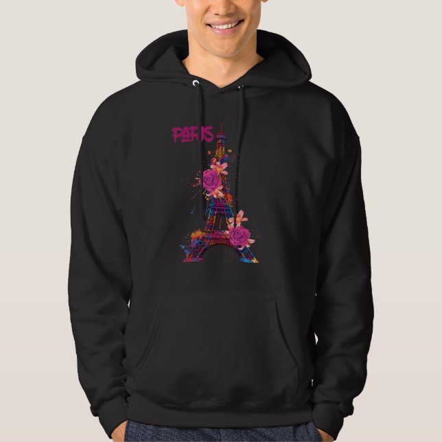 Moletom Rosas de Paris Torre Eiffel Lembrança França Franc (Frente)