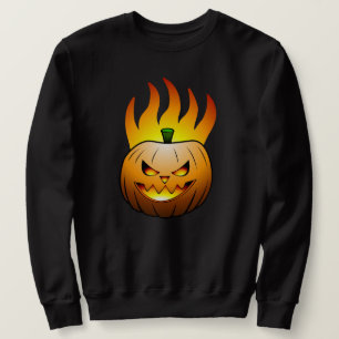 Moletom Rosto de Abóbora de Halloween Flamejante