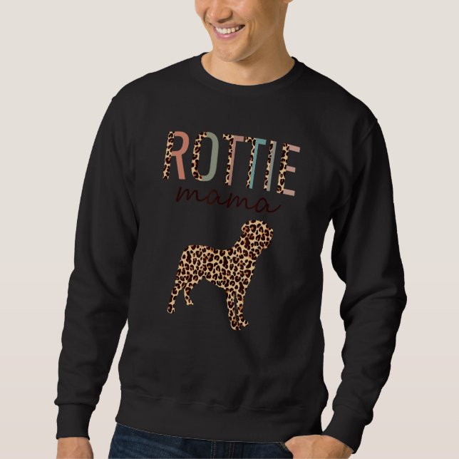 Moletom Rottie Mama Com Impressão Leopardo Para Cão Rottwe (Frente)