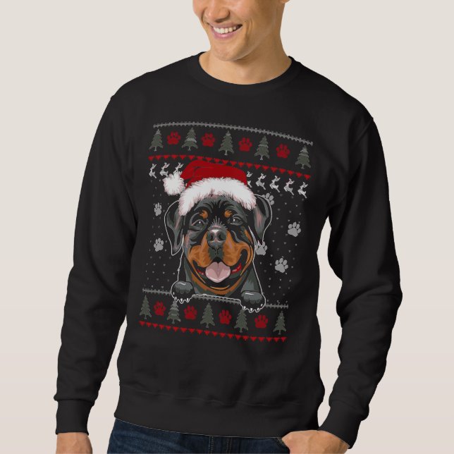 Moletom Rottweiler Natal Rottie Cachorro Enfiado (Frente)
