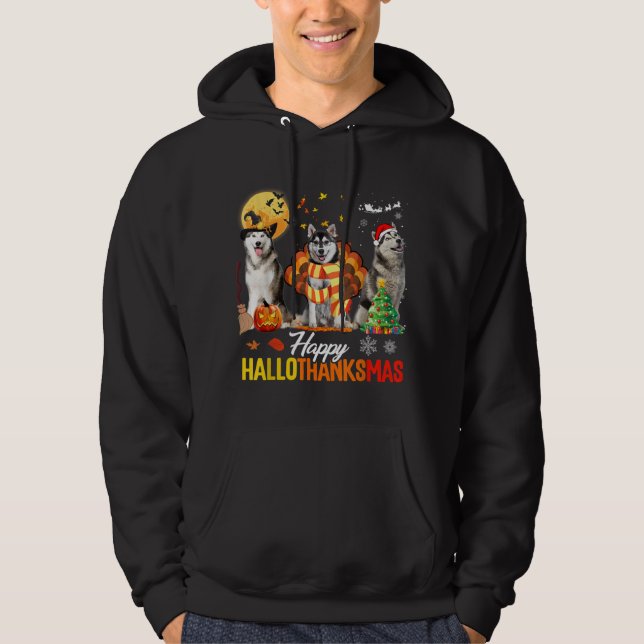 Moletom Rouco Cachorro Feliz Hallothanksmas Dia das Bruxas (Frente)