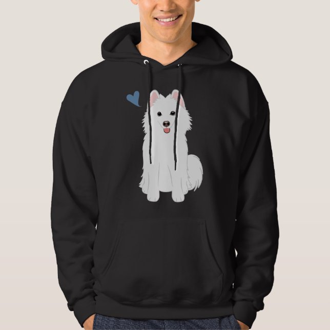 Moletom Rouco Pomeraniano de Pomsky Branco (Frente)