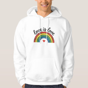Moletom Roupa de Coração de Arco-Íris Vintage Amor É Amor