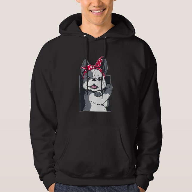 Moletom Roupa de Gráfico Forte para Mulher do Bulldog Fran (Frente)