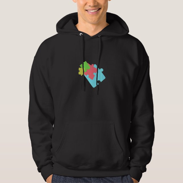 Moletom Roupas de Conscientização do Autismo para Apoiar P (Frente)