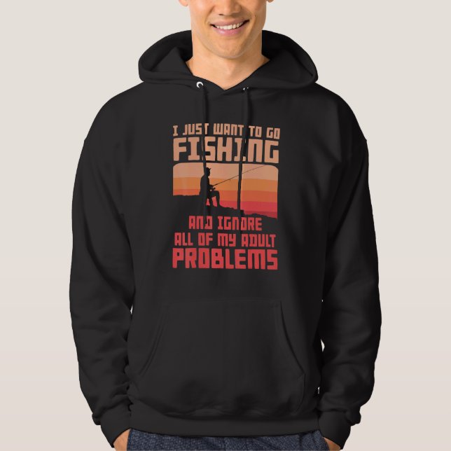 Moletom Roupas de Pesca para Homens Pescar Resolve Meus Pr (Frente)