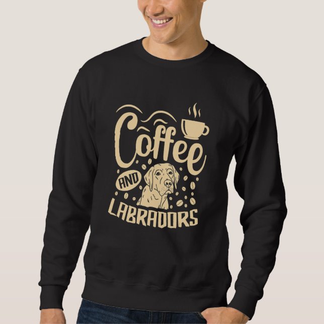 Moletom Roupas para Cães Labrador Viciado em Café para Pro (Frente)
