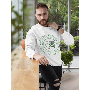 Moletom Roupas Temáticas de Inverno com Design Floral Verd