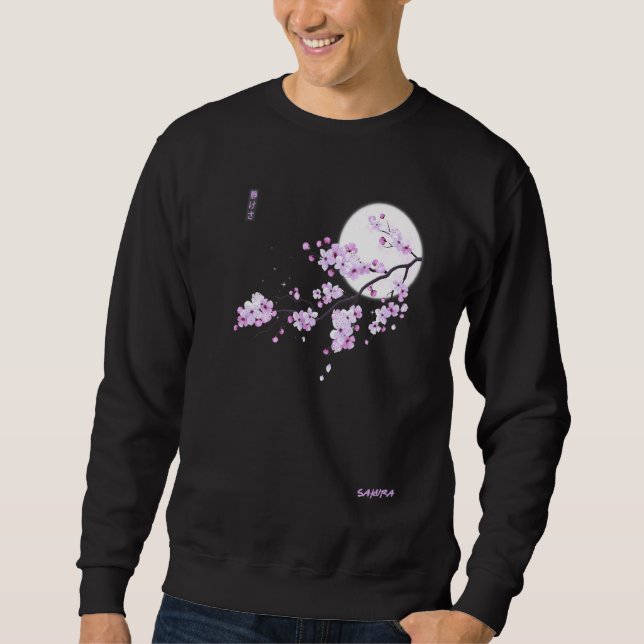 Moletom Roxo Japonês Sakura Flor de Cerejeira Rosa  (Frente)