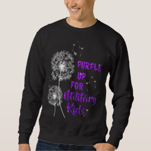 Moletom Roxo Para Crianças Militares Dandelion