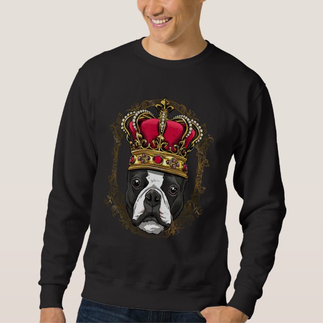 Moletom Royal Boston Terrier King Queen Princess Puppy Pet (Frente)