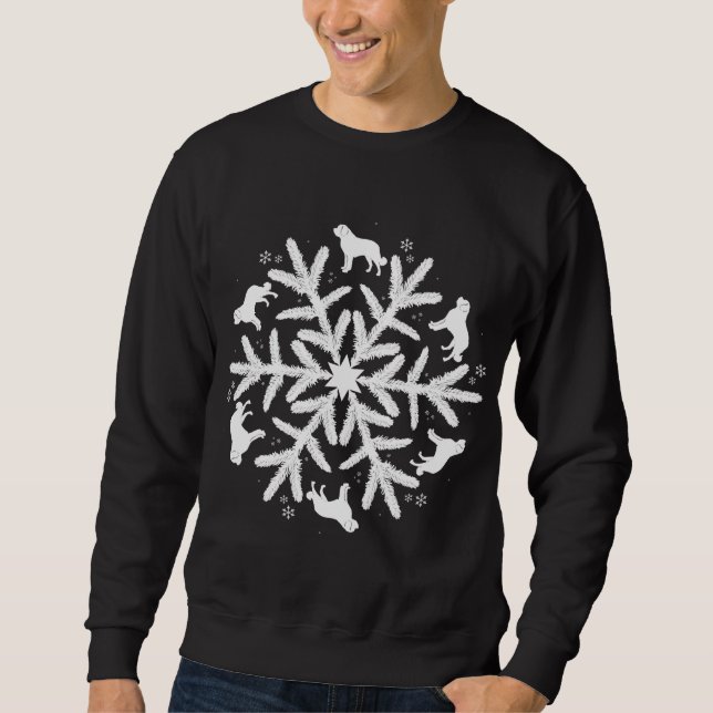 Moletom Rua de Natal Bernard Gift Snowflake Santo Bernard (Frente)