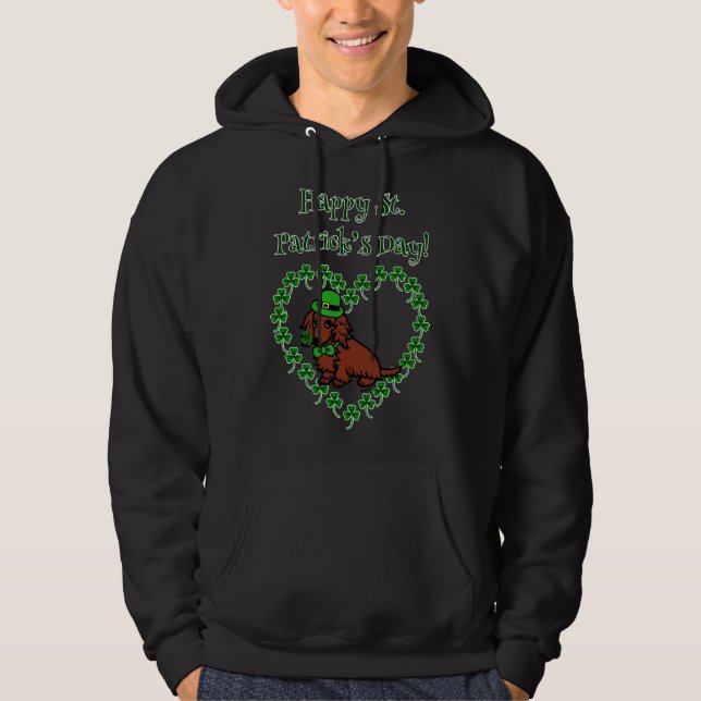 Moletom Rua Patrick S Day Red Long Dachshund (Frente)