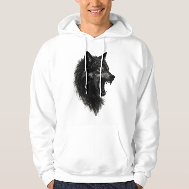 Moletom Rugido de Cabeça de Lobo da Meia-Noite (Frente)