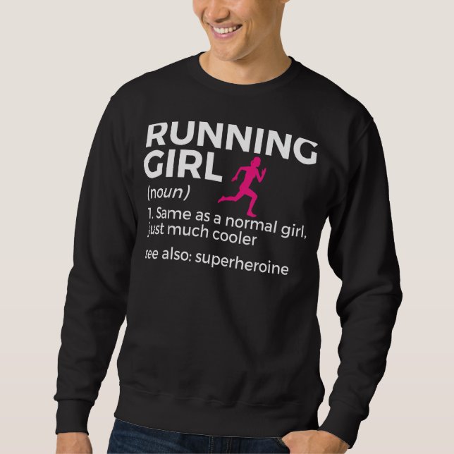 Moletom Runner Engraçado de Definição de Rapariga (Frente)