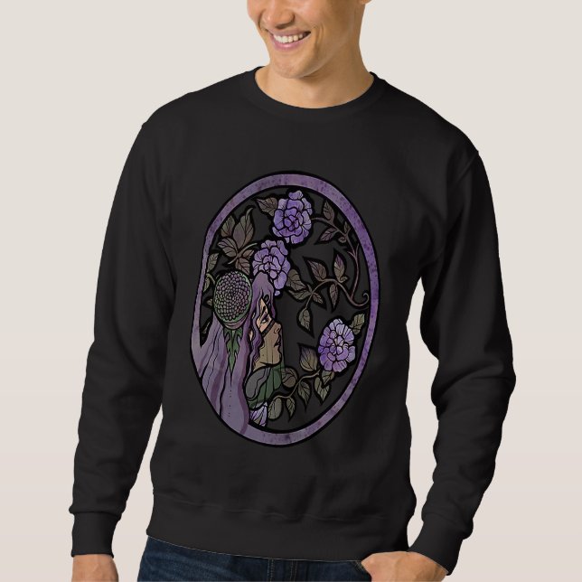 Moletom Sad Goddess Purple Roses artwork (Frente)