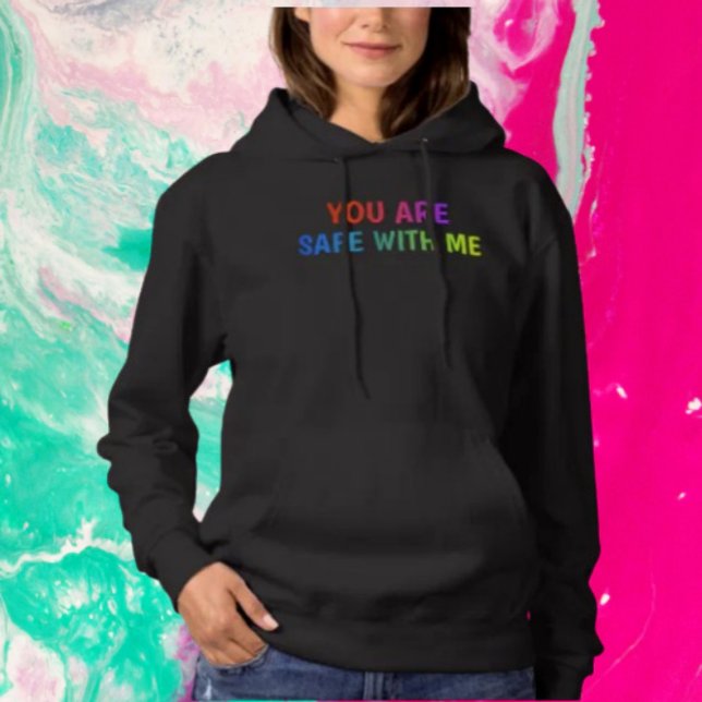 Moletom Safe With Me – Roupas de Apoio ao Orgulho (Criador carregado)