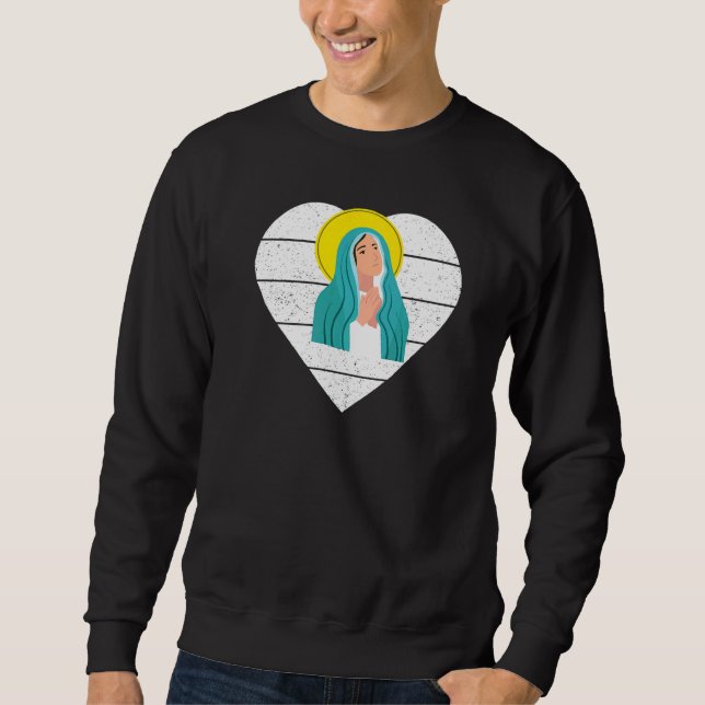 Moletom Sagrada Virgem Maria Santo Rosário Católico Devoto (Frente)