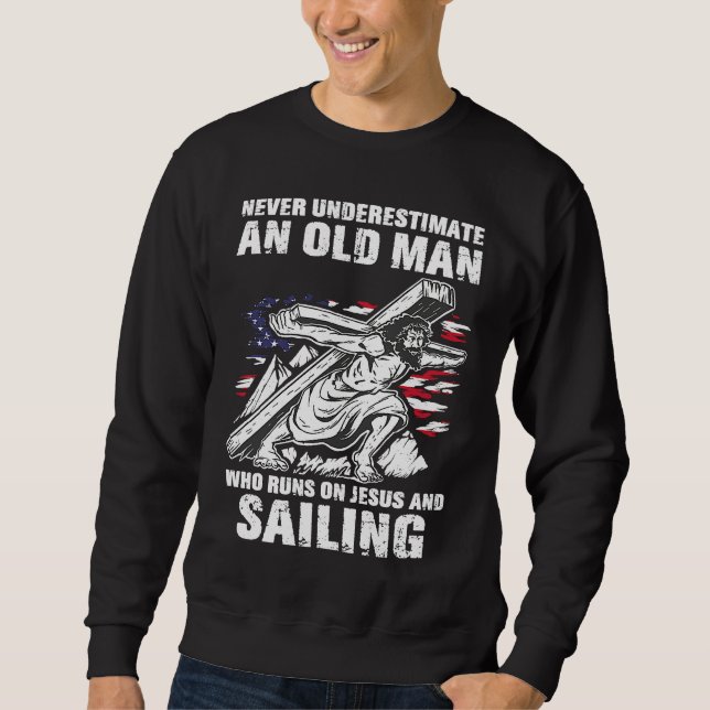Moletom Sailing Dad Christian Sail Grandpa (Frente)