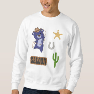 Moletom Saloon de Urso Cutelado Azul