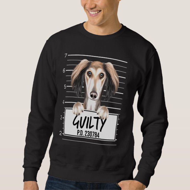 Moletom Saluki Mugshot Guilty Dog (Frente)