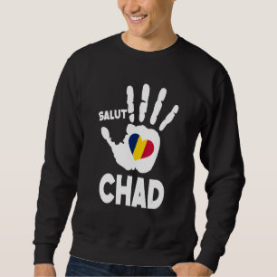 Moletom Salut Chad Com Bandeira Chade Em Um Chade Com Amor
