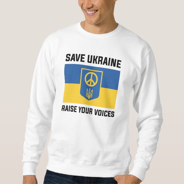 Moletom Salve a Ucrânia Levante suas vozes (Frente)
