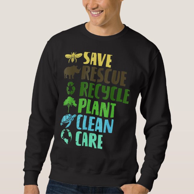 Moletom Salve Abelhas Salvando Animais Reciclar Plastict E (Frente)