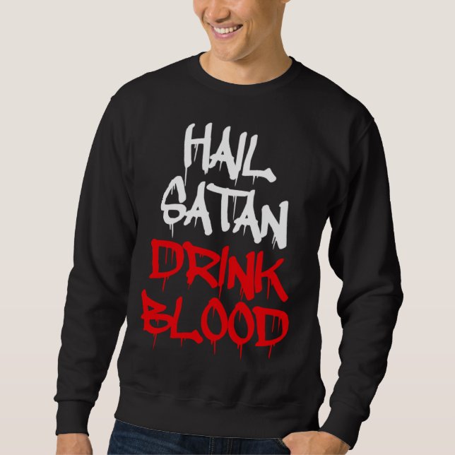 Moletom Salve Satanás Beba Sangue (Frente)