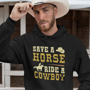 Moletom Salve Um Cavalo Andando Um Cowboy