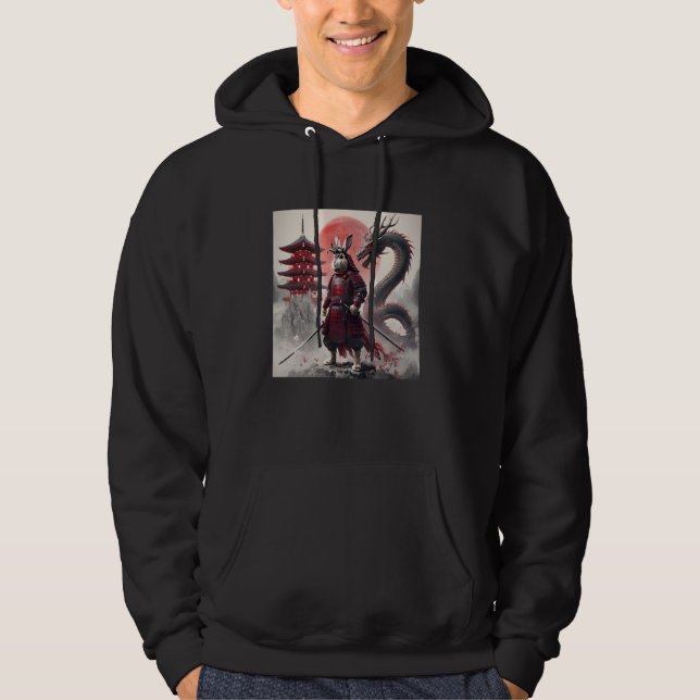 Moletom Samurai Bunny Rabbit Warrior Japonês Rabbit Ninja (Frente)