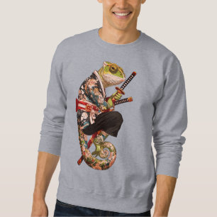 Moletom Samurai Camaleão – Guerreiro Tatuado com Katana