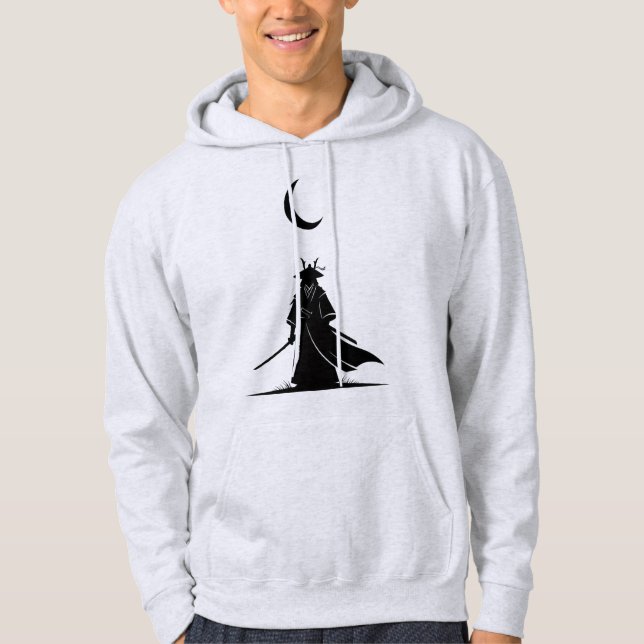 Moletom Samurai Sob a Lua Crescente - Japão Minimalista (Frente)